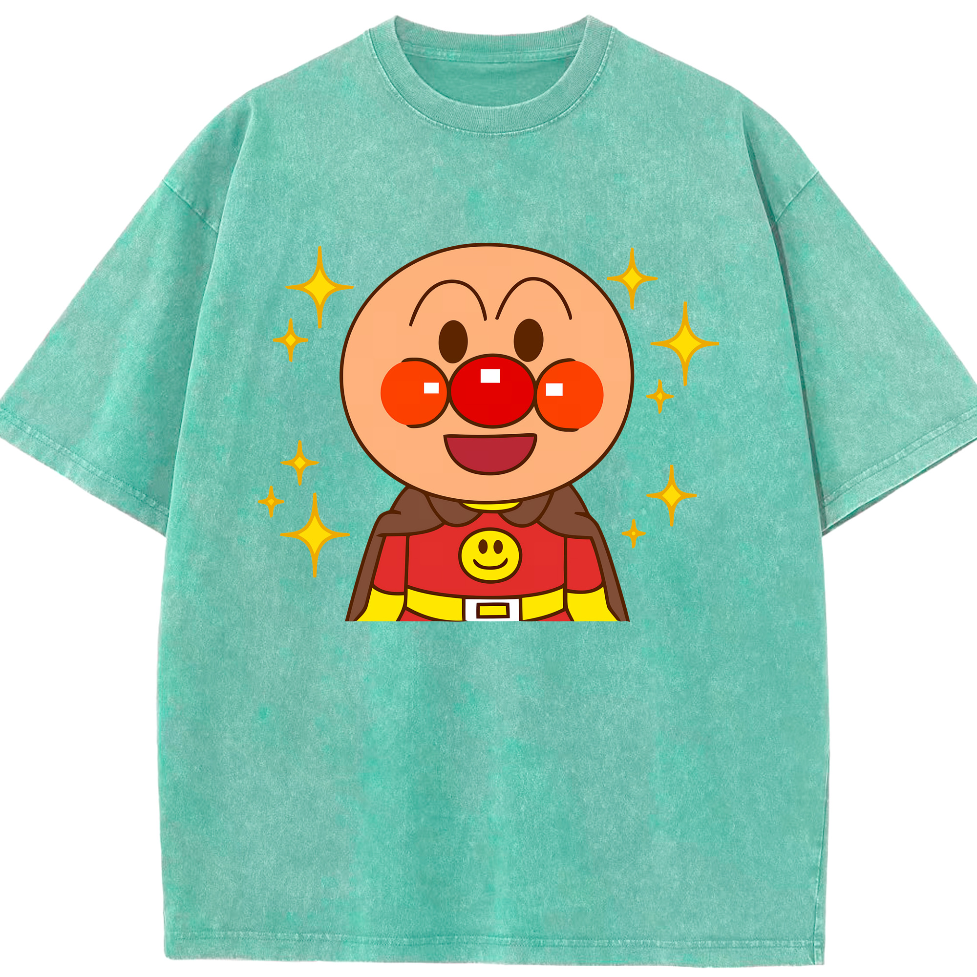 （画像用） アンパンマン Anpanman 綿100% ヴィンテージ風 半袖Tシャツ（フロントプリント）